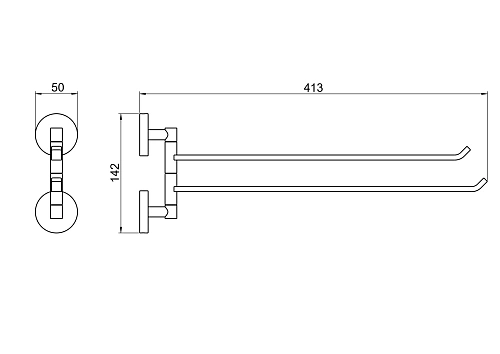 Полотенцедержатель Aquatek Бетта AQ4613BGM черный хром шлифованный Полотенцедержатель Aquatek Бетта AQ4613BGM черный хром шлифованный