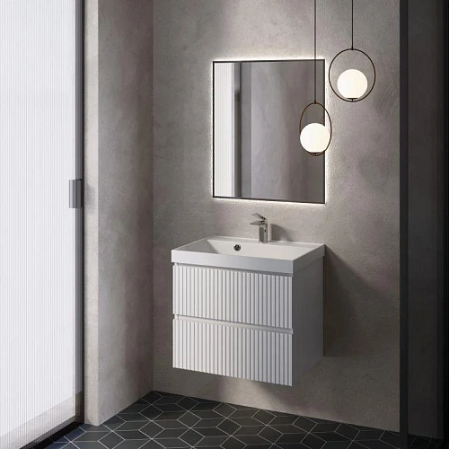 Тумба под раковину AQUAme AQM900160WH S1 подвесная 60 см белый глянец Тумба под раковину AQUAme AQM900160WH S1 подвесная 60 см белый глянец