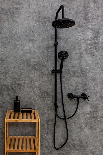 Душевая система Orange Mia M34-922b со смесителем, черный матовый Душевая система Orange Mia M34-922b со смесителем, черный матовый