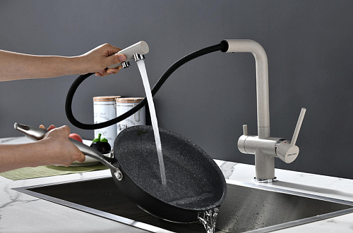 Смеситель для кухни Paulmark SERPENTINE бежевый Se213222-BE Смеситель для кухни Paulmark SERPENTINE бежевый Se213222-BE