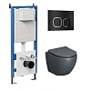 Комплект инсталляции GROSSMAN 900.K31.01.000 с клавишей смыва 700.K31.02.210.210 черный матовый и унитазом GROSSMAN GR-4455GMS арт.97.4455GMS.02.210