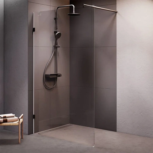 Душевая перегородка AM.PM X-Joy W94UWI-120-F1-BTE 120x195, стекло прозрачное 8 мм с покрытием, профиль черный Душевая перегородка AM.PM X-Joy W94UWI-120-F1-BTE 120x195, стекло прозрачное 8 мм с покрытием, профиль черный