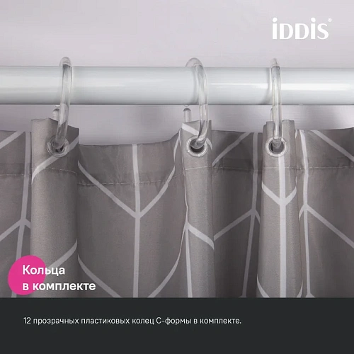 Штора для ванны IDDIS Base (BD06P24i11) 200x240 см, полиэстер Штора для ванны IDDIS Base (BD06P24i11) 200x240 см, полиэстер