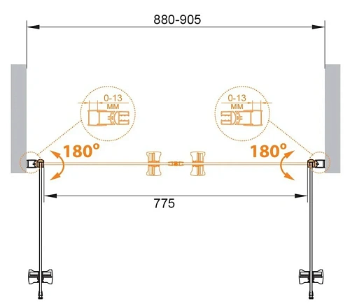 Душевая дверь CEZARES ECO-O-B-2-90-C-Cr 90см стекло прозрачное, профиль хром Душевая дверь CEZARES ECO-O-B-2-90-C-Cr 90см стекло прозрачное, профиль хром