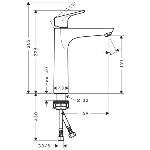 Смеситель для раковины hansgrohe Focus 31518000 Смеситель для раковины hansgrohe Focus 31518000
