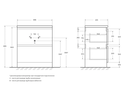 Тумба под раковину BelBagno ALBANO-700-2C-PIA-BL напольная 700x450 Bianco Lucido Тумба под раковину BelBagno ALBANO-700-2C-PIA-BL напольная 700x450 Bianco Lucido