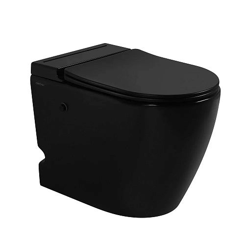 Унитаз приставной ABBER Bequem AC1115PMB черный матовый с импульсным смывом Унитаз приставной ABBER Bequem AC1115PMB черный матовый с импульсным смывом