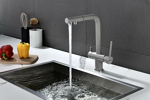 Смеситель для кухни Paulmark SERPENTINE серый Se213222-GR Смеситель для кухни Paulmark SERPENTINE серый Se213222-GR