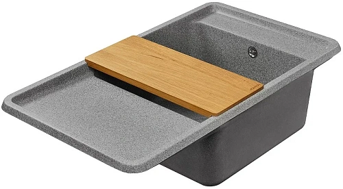 Кухонная мойка Aquaton Беллис 87 1A724832BS230 из литого мрамора, серый Кухонная мойка Aquaton Беллис 87 1A724832BS230 из литого мрамора, серый