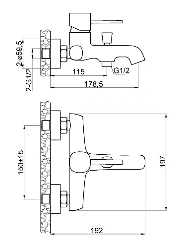 Смеситель для ванны Orange Karl M05-100cr Смеситель для ванны Orange Karl M05-100cr
