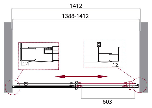 Душевая дверь BelBagno UNO-195-BF-1-140-C-Cr Душевая дверь BelBagno UNO-195-BF-1-140-C-Cr