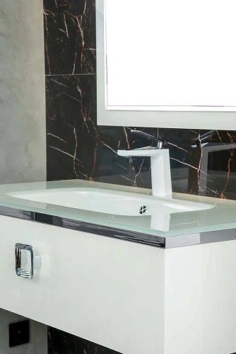 Тумба под раковину Boheme Lucido 100 см Жемчужный белый 770-100-W Тумба под раковину Boheme Lucido 100 см Жемчужный белый 770-100-W