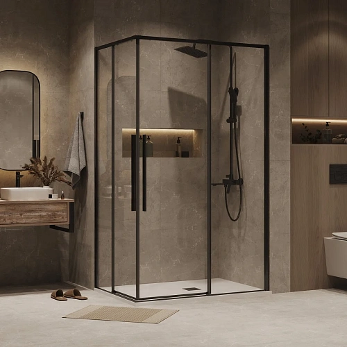 Душевой уголок GROSSMAN Galaxy 1/2.K33.01.11.42.00-1/2.K33.01.80.42.00 (110х80х195) раздвижная,графит сатин,стекло прозрачное Душевой уголок GROSSMAN Galaxy 1/2.K33.01.11.42.00-1/2.K33.01.80.42.00 (110х80х195) раздвижная,графит сатин,стекло прозрачное