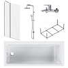Картинка анонса товара «акриловая ванна am.pm gem w90aset-170d3w5 170x70 с каркасом, шторкой на ванну, смесителем и душевой »