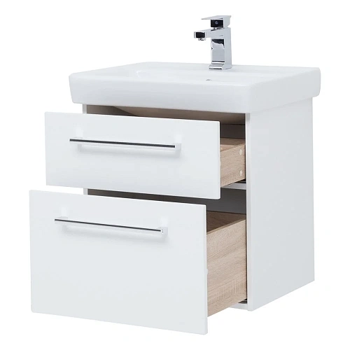 Тумба под раковину DREJA Q MAX, 55 см, подвесная, 2 ящика, белый глянец 77.0001W Тумба под раковину DREJA Q MAX, 55 см, подвесная, 2 ящика, белый глянец 77.0001W