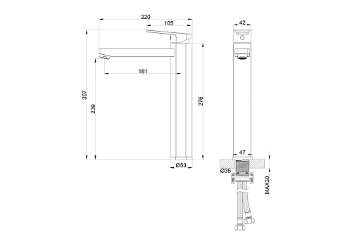 Смеситель для раковины Wonzon & Woghand темный графит (WW-88239010-BGM) Смеситель для раковины Wonzon & Woghand темный графит (WW-88239010-BGM)