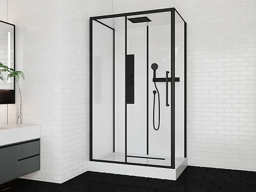 Душевая кабина Ceruttispa AMI120 120x80x210 профиль черный, стекло прозрачное Душевая кабина Ceruttispa AMI120 120x80x210 профиль черный, стекло прозрачное