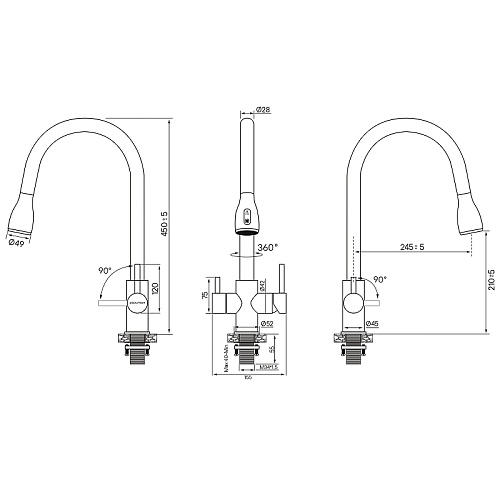 Смеситель для кухни Paulmark LANGE светлое золото La214212-LG Смеситель для кухни Paulmark LANGE светлое золото La214212-LG