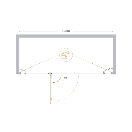Душевая дверь CEZARES VERONA-W-B-13-60+60/60-P-Cr-L 180см стекло рифленое, профиль хром Душевая дверь CEZARES VERONA-W-B-13-60+60/60-P-Cr-L 180см стекло рифленое, профиль хром