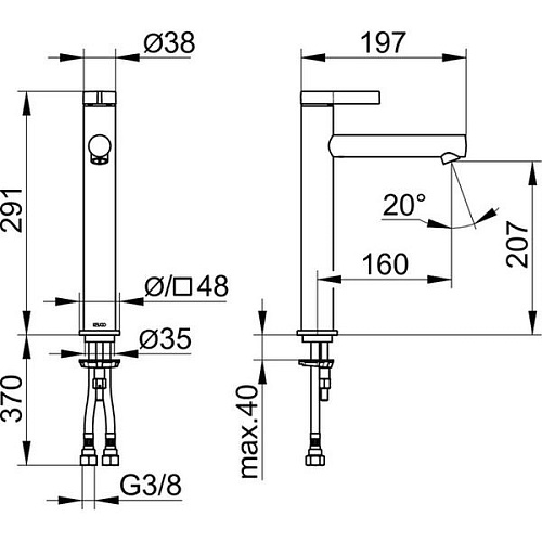 Смеситель для раковины Keuco IXMO 59510371100 Смеситель для раковины Keuco IXMO 59510371100