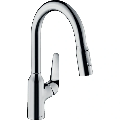 Смеситель для кухни Hansgrohe Focus M42 180, Eco, с вытяжным душем, 2jet 71862000, хром Смеситель для кухни Hansgrohe Focus M42 180, Eco, с вытяжным душем, 2jet 71862000, хром