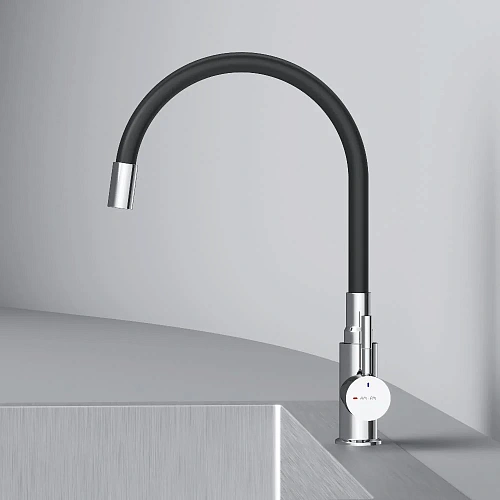 Смеситель для кухни AM.PM X-Joy S F85B07602 с гибким изливом, черный/хром Смеситель для кухни AM.PM X-Joy S F85B07602 с гибким изливом, черный/хром