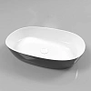 Раковина WHITECROSS Opal 56x38 (черный/белый глянец) искусственный камень 0709.056038.10100