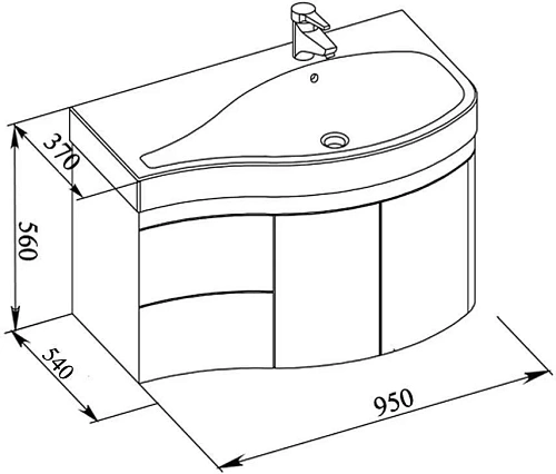 Тумба под раковину Aquanet Сопрано 95 R белый (2 дверцы 2 ящика) 00169633 Тумба под раковину Aquanet Сопрано 95 R белый (2 дверцы 2 ящика) 00169633