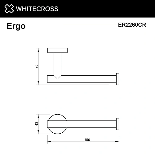 Держатель туалетной бумаги WHITECROSS Ergo ER2260CR хром Держатель туалетной бумаги WHITECROSS Ergo ER2260CR хром