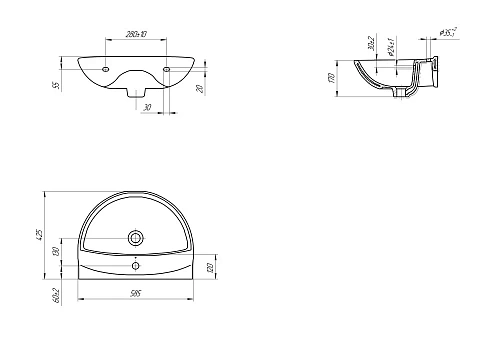 Раковина Cersanit Mito 60 UM-MIR60/1 (UM-MIR60/1) Раковина Cersanit Mito 60 UM-MIR60/1 (UM-MIR60/1)