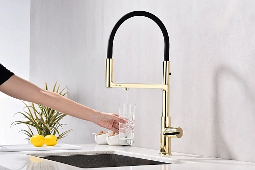 Смеситель для кухни Paulmark Tornado золото To213402-G Смеситель для кухни Paulmark Tornado золото To213402-G