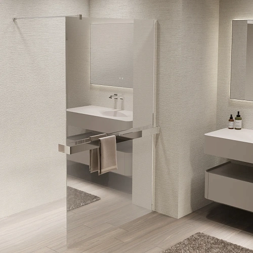 Душевая перегородка Vincea Walk-In VSW-1HR100MR 1000x2000 хром, стекло зеркальное Душевая перегородка Vincea Walk-In VSW-1HR100MR 1000x2000 хром, стекло зеркальное