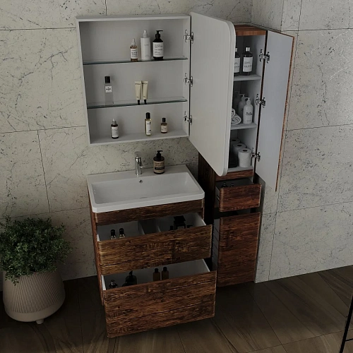 Тумба под раковину Style Line Атлантика 70, Люкс старое дерево, PLUS напольная СС-00002343 Тумба под раковину Style Line Атлантика 70, Люкс старое дерево, PLUS напольная СС-00002343