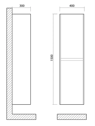 Шкаф-пенал ART&MAX FAMILY Family-1500-2A-SO-PB подвесной Pino Bianco, 400x300x1500 Шкаф-пенал ART&MAX FAMILY Family-1500-2A-SO-PB подвесной Pino Bianco, 400x300x1500