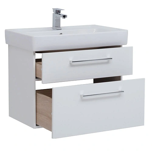 Тумба под раковину DREJA Q MAX, 70 см, подвесная, 2 ящика, белый глянец 77.0005W Тумба под раковину DREJA Q MAX, 70 см, подвесная, 2 ящика, белый глянец 77.0005W
