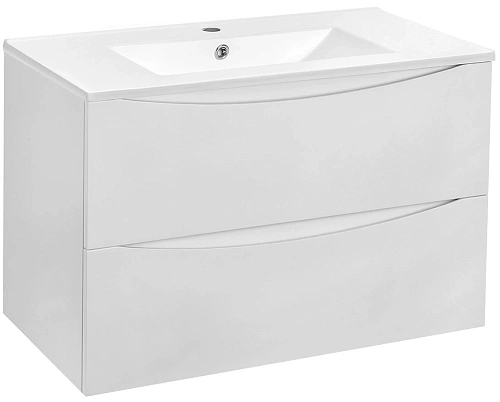 Тумба под раковину Vincea Mia 800 подвесная, 2 выкатных ящика soft close, G.White VMC-2MC800GW Тумба под раковину Vincea Mia 800 подвесная, 2 выкатных ящика soft close, G.White VMC-2MC800GW