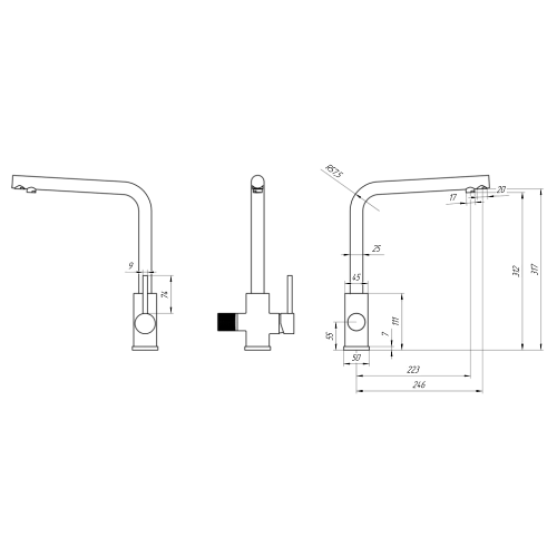 Смеситель для кухни Paini Cox 78CR557PEKM гибкий излив Смеситель для кухни Paini Cox 78CR557PEKM гибкий излив