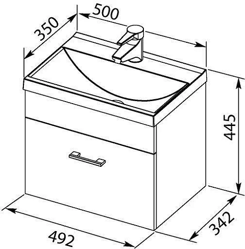Тумба с раковиной Aquanet Нота 50 белый 00287705 Тумба с раковиной Aquanet Нота 50 белый 00287705