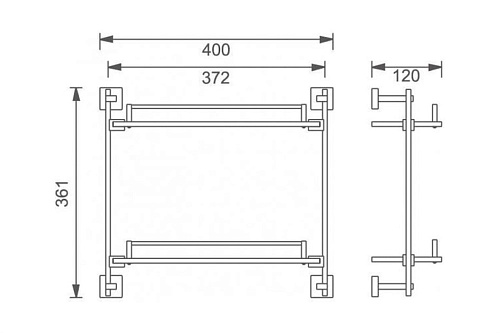 Полка Aquanet 4752 (40 см, двойная) Полка Aquanet 4752 (40 см, двойная)