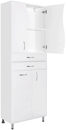 Шкаф-пенал Style Line Волна 70 ЛС-000010050 2 ящика, с бельевой корзиной, белый Шкаф-пенал Style Line Волна 70 ЛС-000010050 2 ящика, с бельевой корзиной, белый
