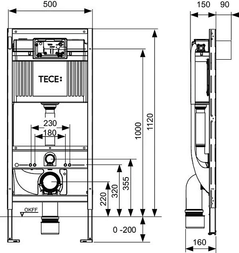 Инсталляция для унитаза TECEprofil 9300079 Инсталляция для унитаза TECEprofil 9300079