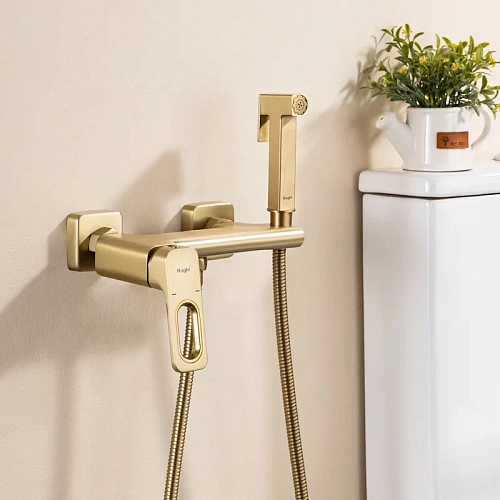 Гигиенический душ Raglo R51.51.03 настенный, сатин золотой Гигиенический душ Raglo R51.51.03 настенный, сатин золотой