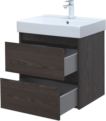 Тумба под раковину Aquanet Nova Lite 60 дуб черный (2 ящика) 00287894 Тумба под раковину Aquanet Nova Lite 60 дуб черный (2 ящика) 00287894