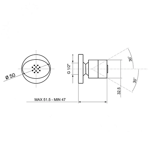 Душевая форсунка Paini 86CR721 Душевая форсунка Paini 86CR721