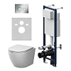 Комплект инсталляции AM.PM Like IS110151.801901 ErgoFit с клавишей L хром с унитазом Like AquaSpin 2.0