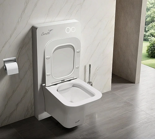 Инсталляция для унитаза Ceruttispa G111W короб из белого стекла, приставная Инсталляция для унитаза Ceruttispa G111W короб из белого стекла, приставная