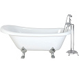 Картинка анонса товара «ванна отдельностоящая ceruttispa classic 150 ct9323 1570x770x740 акриловая, на львиных алюминиевых лапах хром»