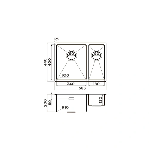 Кухонная мойка Omoikiri Taki 58-2-U/IF-IN-L нерж.сталь/нержавеющая сталь 4993768 Кухонная мойка Omoikiri Taki 58-2-U/IF-IN-L нерж.сталь/нержавеющая сталь 4993768
