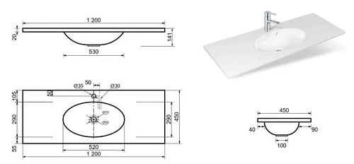 Раковина Эстет Vegas 120 silk ФР-00014920 1200х450 накладная Раковина Эстет Vegas 120 silk ФР-00014920 1200х450 накладная