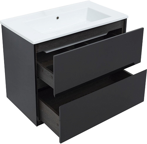 Тумба под раковину Aquanet Милан 85 черный глянец 00316703 Тумба под раковину Aquanet Милан 85 черный глянец 00316703